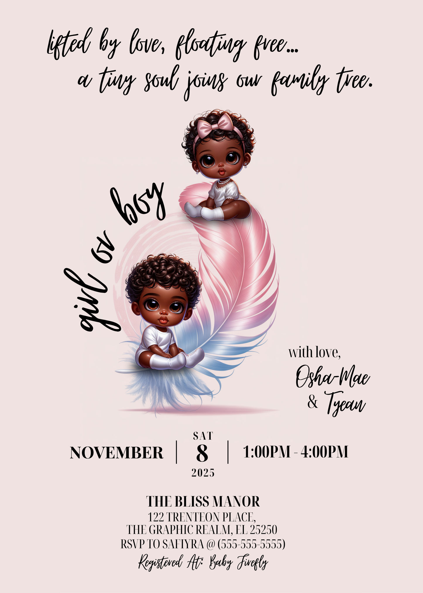 LIFTED BY LOVE | Gender Reveal Template