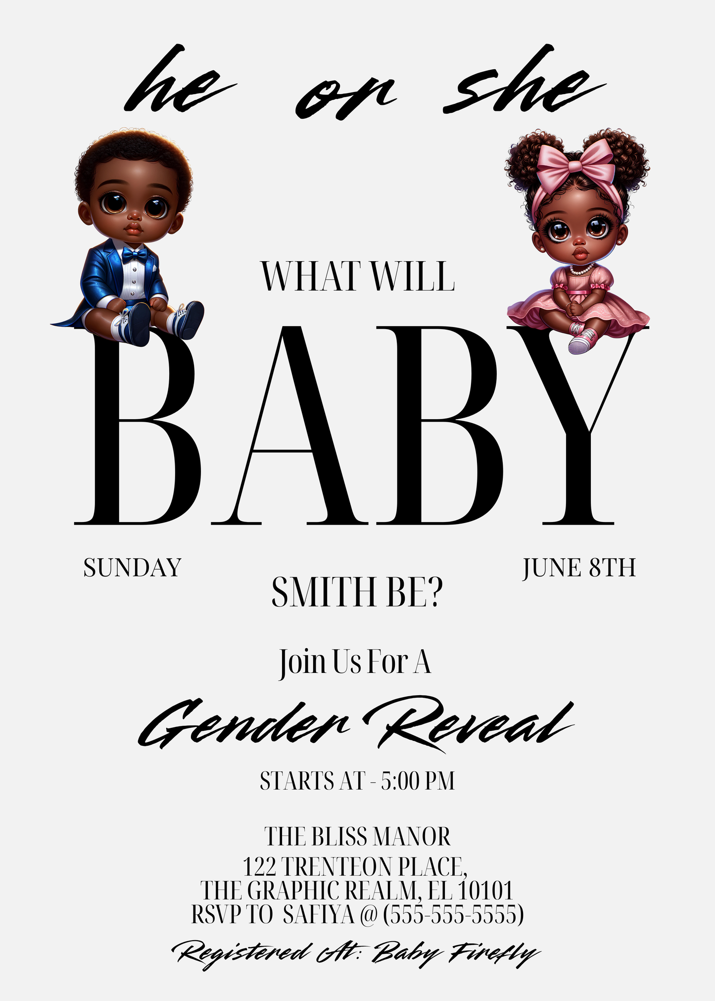 HE OR SHE | Gender Reveal Template