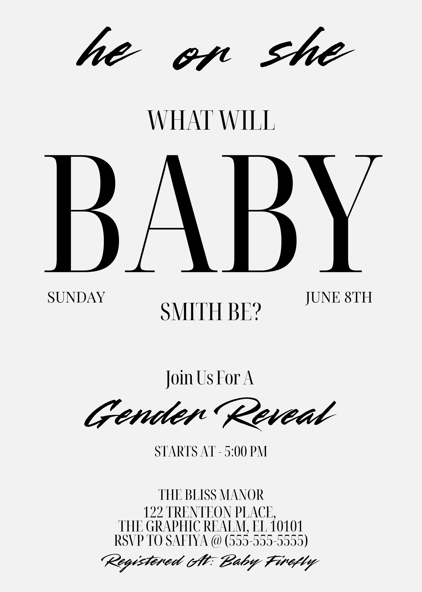 HE OR SHE | Gender Reveal Template