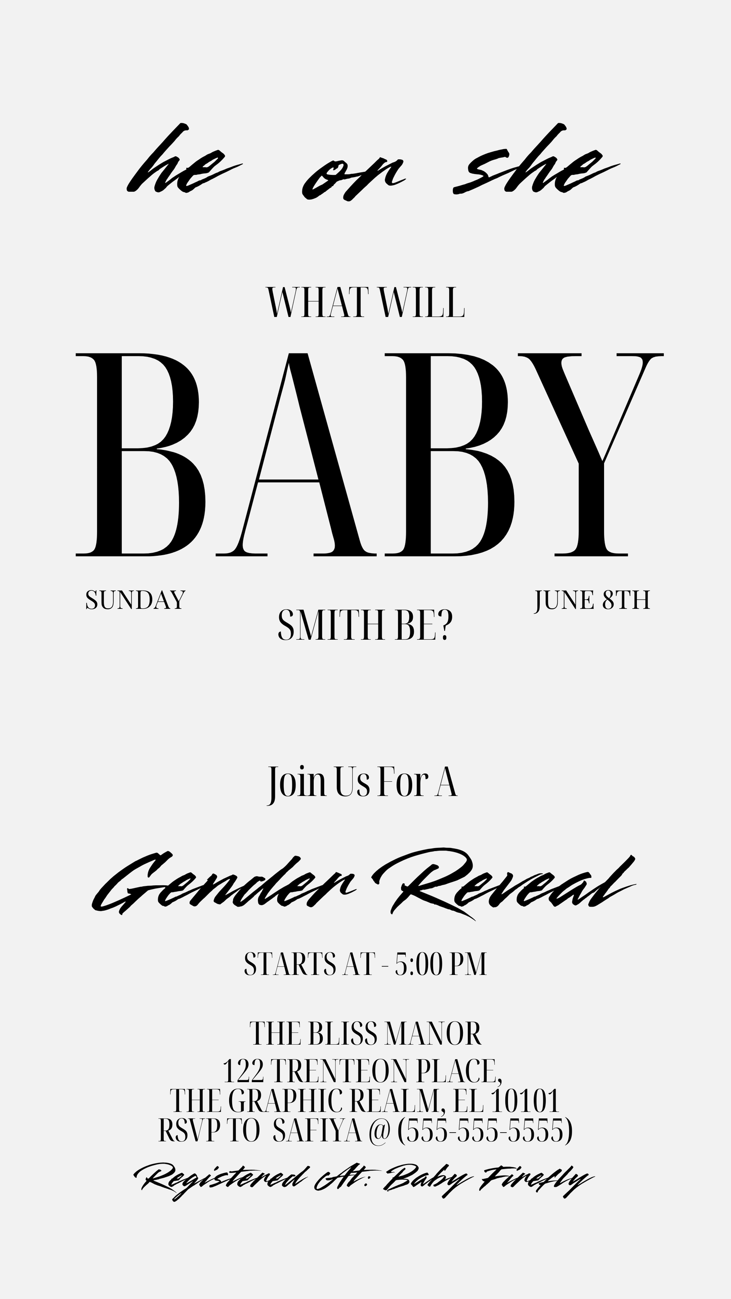 HE OR SHE | Gender Reveal Template